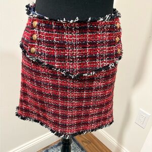 Pinko Red and Black Tweed Pencil Skirt size 2